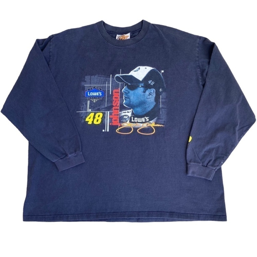 NASCAR Racing T-shirts Lot of 2 - Navy Jimmie Johnson / Grey Brad Keselowski XXL - Picture 1 of 12